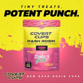 Strawberry Fields - 200MG Hash Rosin Chocolate Cups - Covert Cups - REC