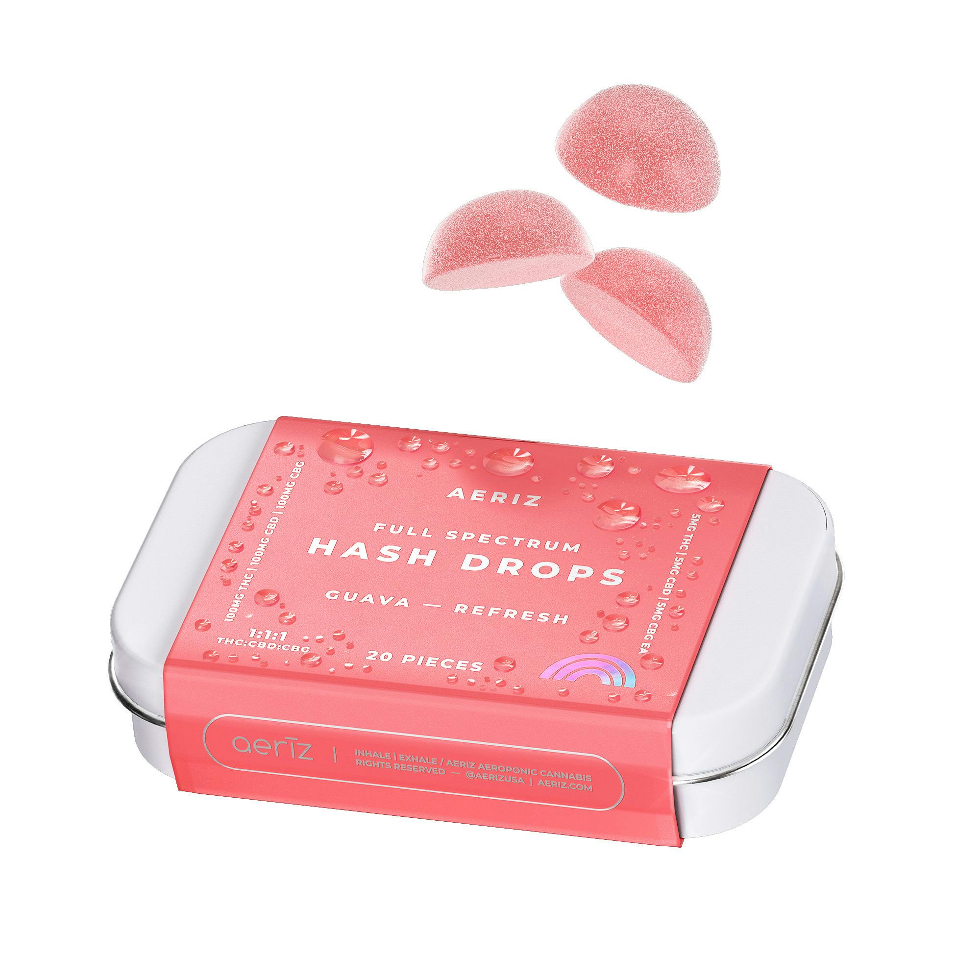 Guava Refresh 1:1:1 Full Spectrum Hash Drops 100mg 20pk