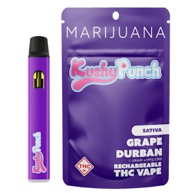 1G Kushy Punch Vape - Grape Durban