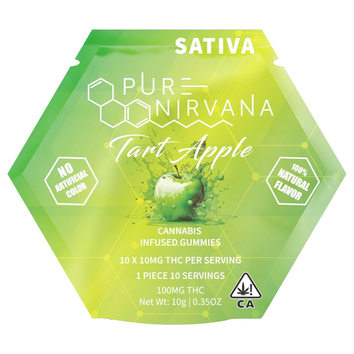 Pure Nirvana Tart Apple Gummies 100mg