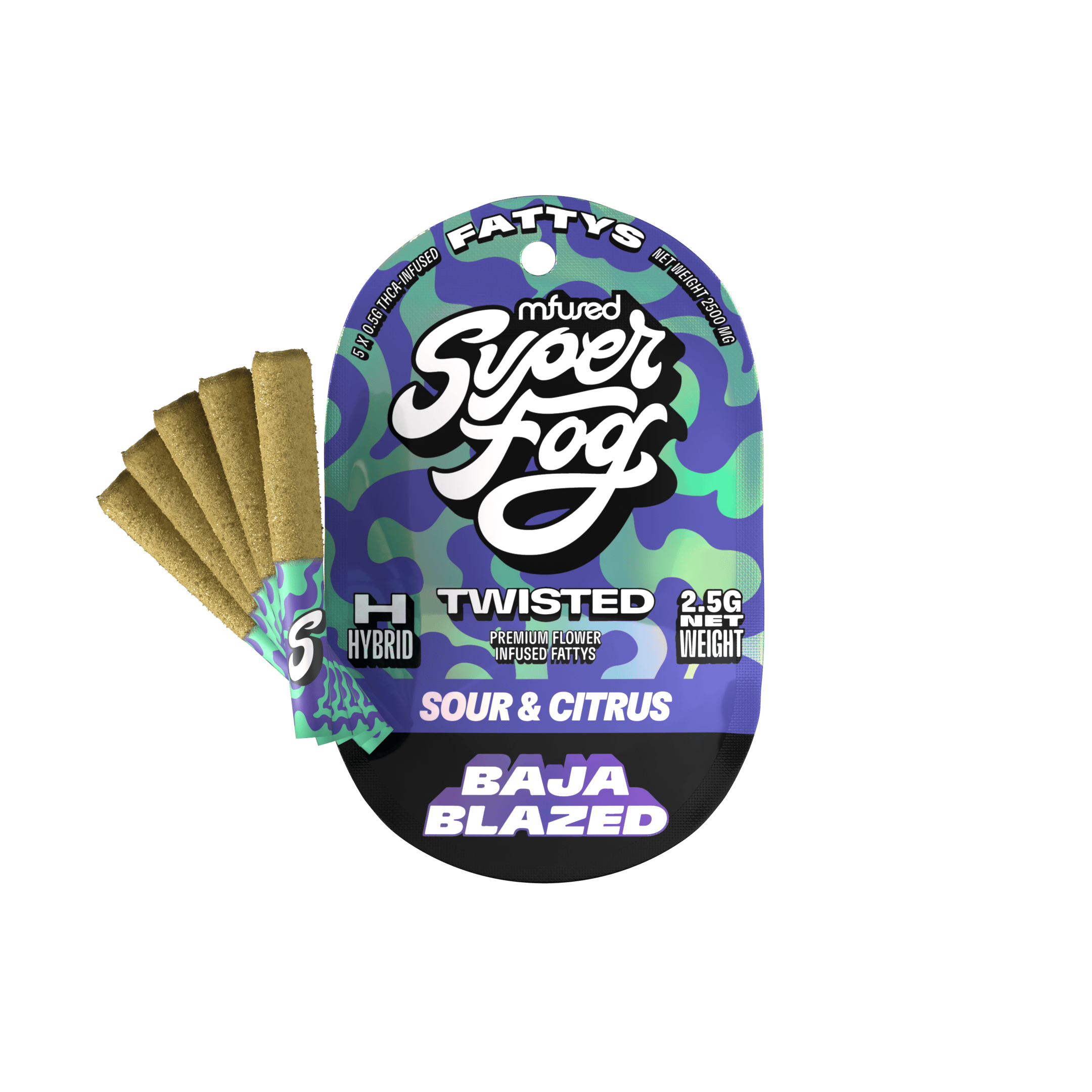 Baja Blazed | TWISTED Fatty's Infused Minis | 0.5g each | 5pk by Super Fog by MFused