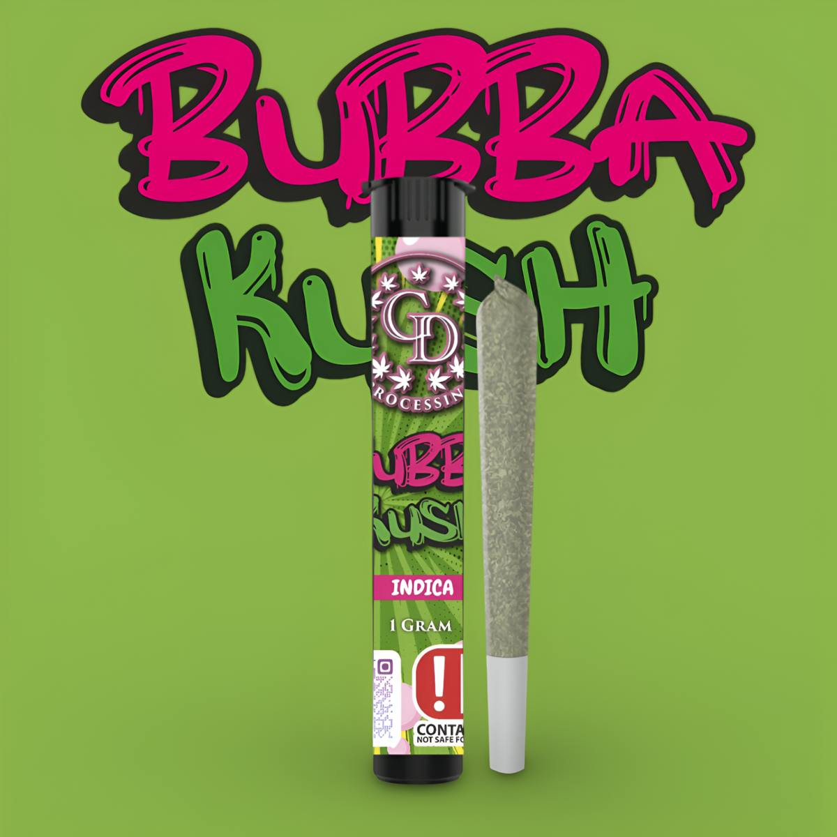 1G PRE-ROLL BUBBA KUSH - GD CANNABIS PROCESSING
