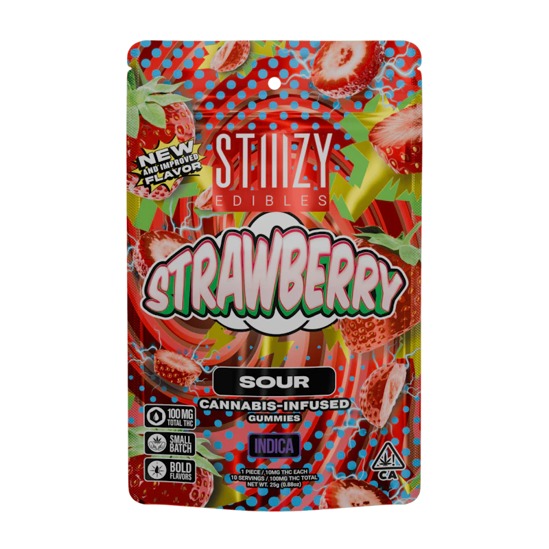 STIIIZY - STRAWBERRY - 100MG SOUR EDIBLES, Edibles