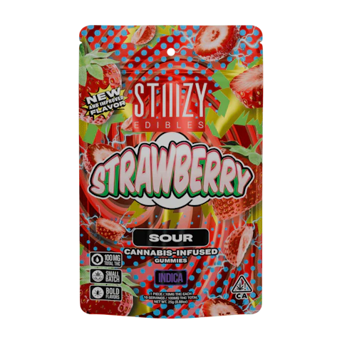 STIIIZY - STRAWBERRY - 100MG SOUR EDIBLES, Edibles