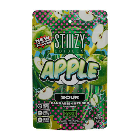 STIIIZY - APPLE - 100MG SOUR EDIBLES, Edibles