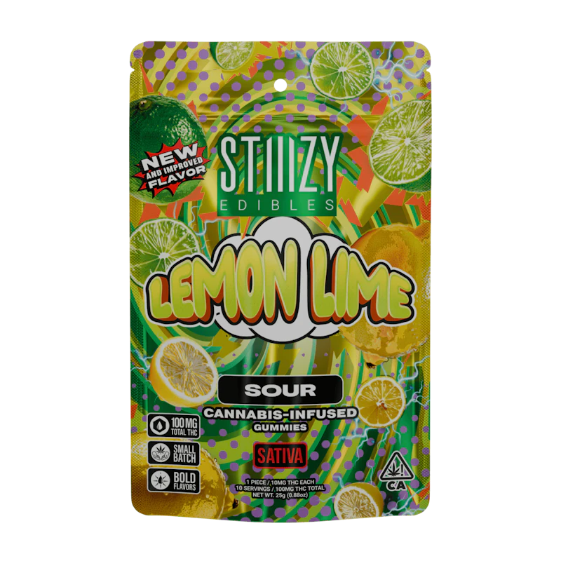 STIIIZY - LEMON LIME - 100MG SOUR EDIBLES, Edibles