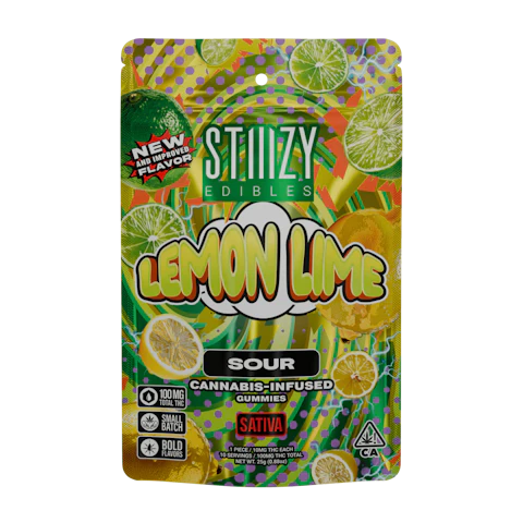 STIIIZY - LEMON LIME - 100MG SOUR EDIBLES, Edibles