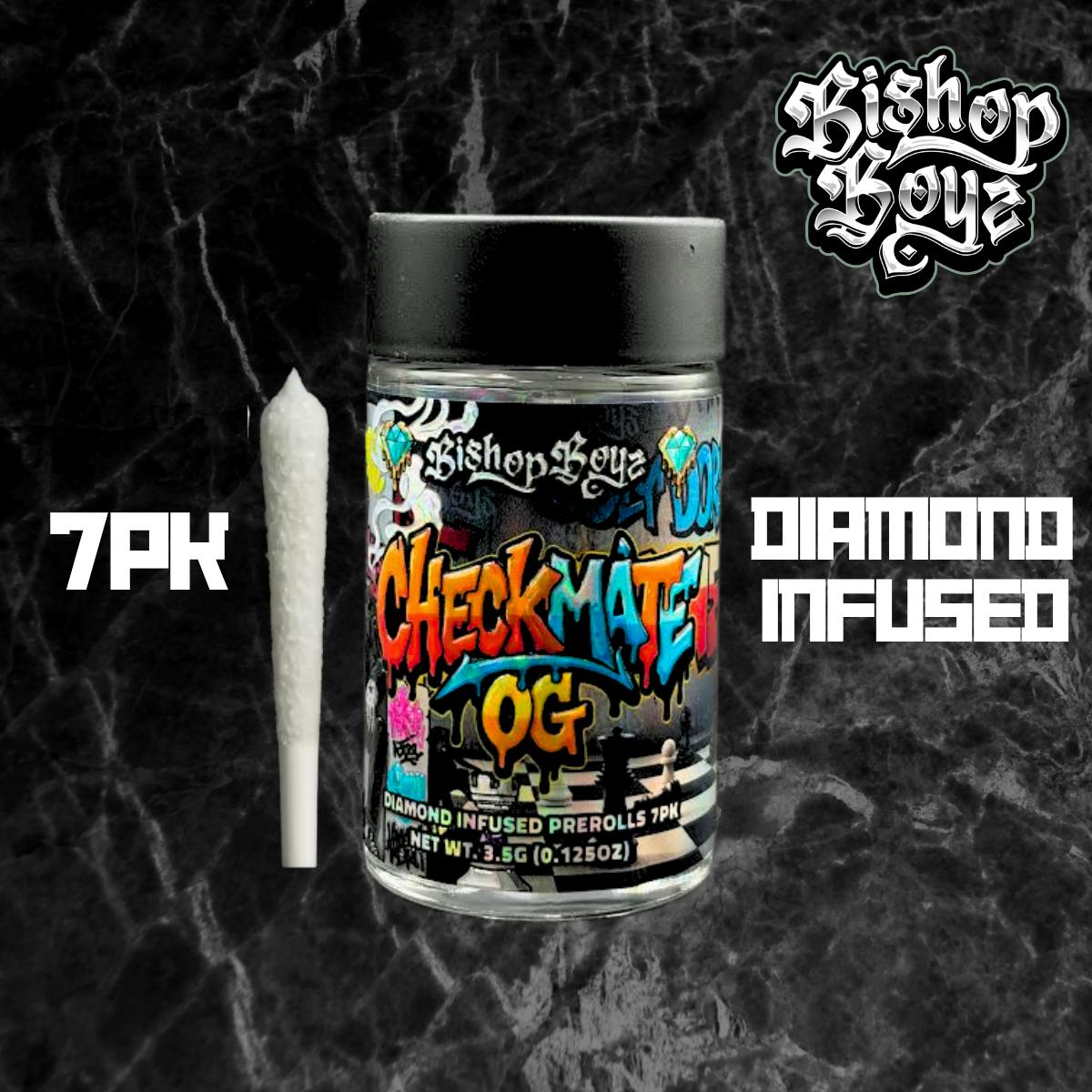 Bishop Boyz Checkmate OG Diamond Infused Joints 7pk