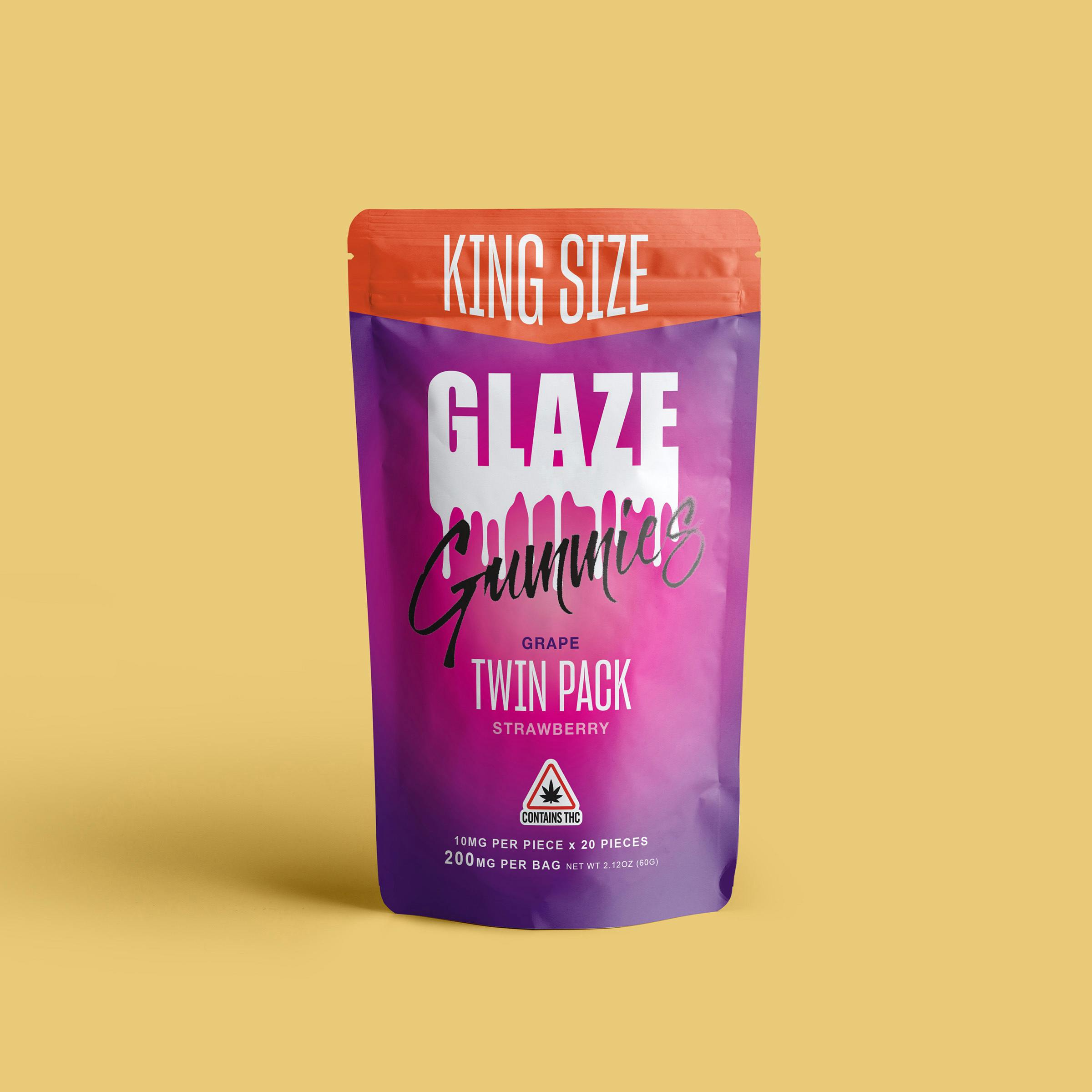 Glaze | Twin Pack Grape + Strawberry Gummies | 200mg