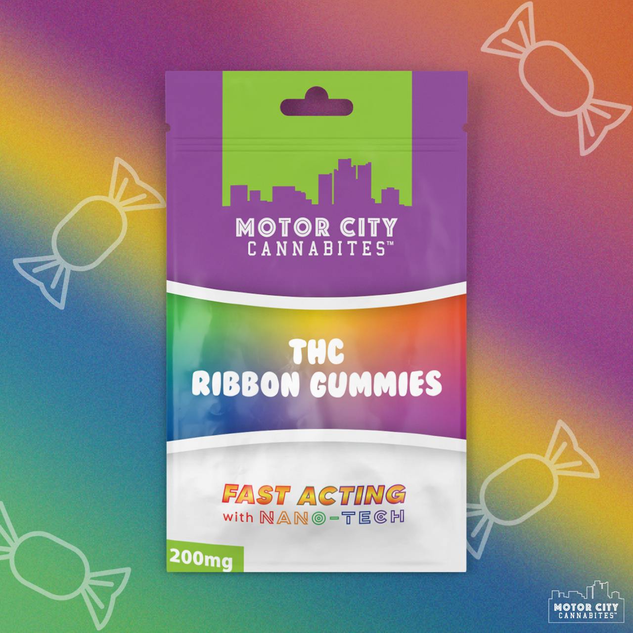 THC Ribbon Gummies (20 Pieces) by Motor City Cannabites