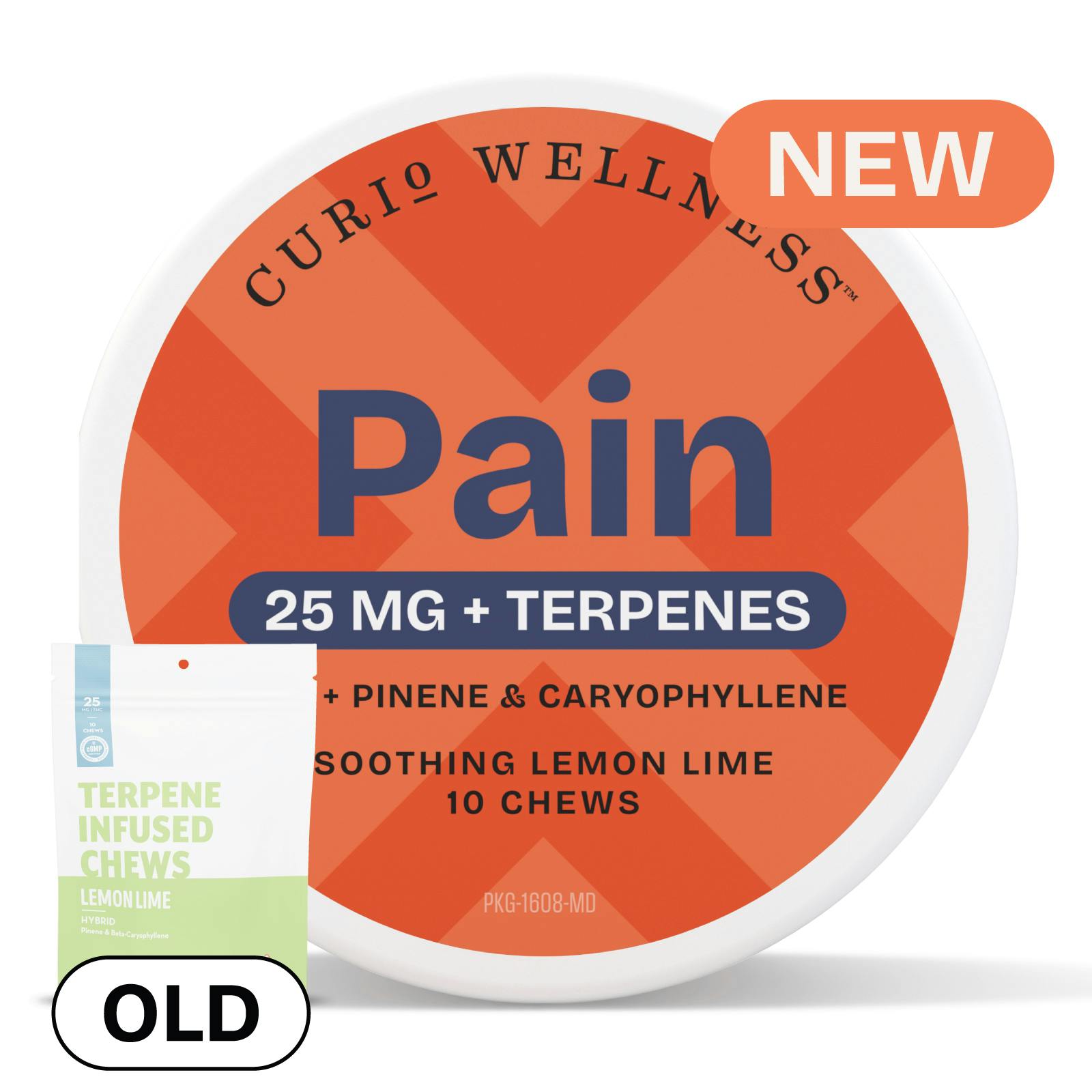 Pain Soothing Lemon Lime 25mg + Terpenes (Formerly Lemon Lime Terp Chews) by Curio Wellness™