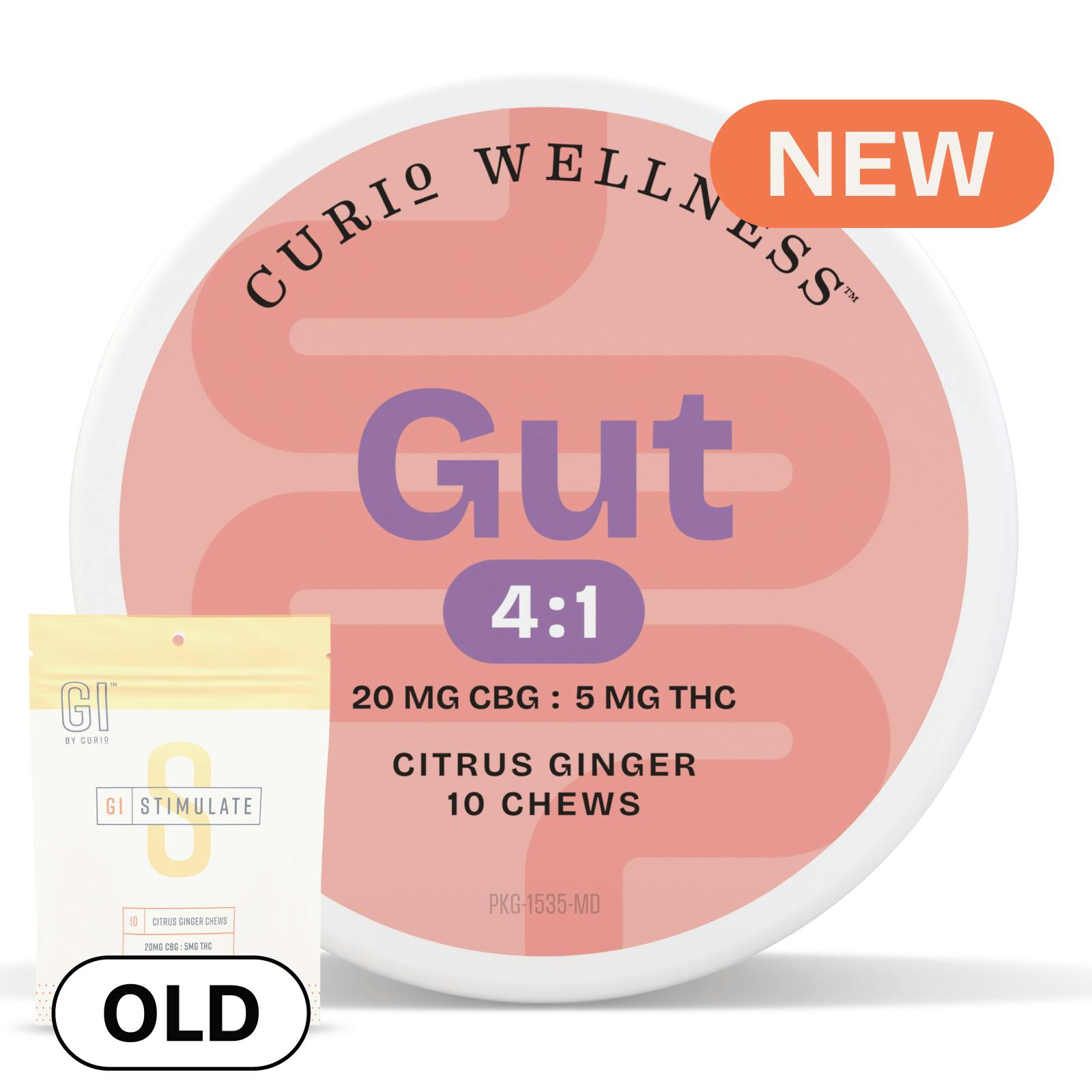 Gut 4:1 Citrus Ginger Chews (Formerly GI Stimulate Chews) by Curio Wellness™