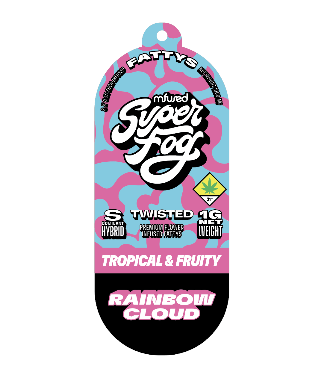 TWISTED Infused Fattys 2pk - Rainbow Cloud