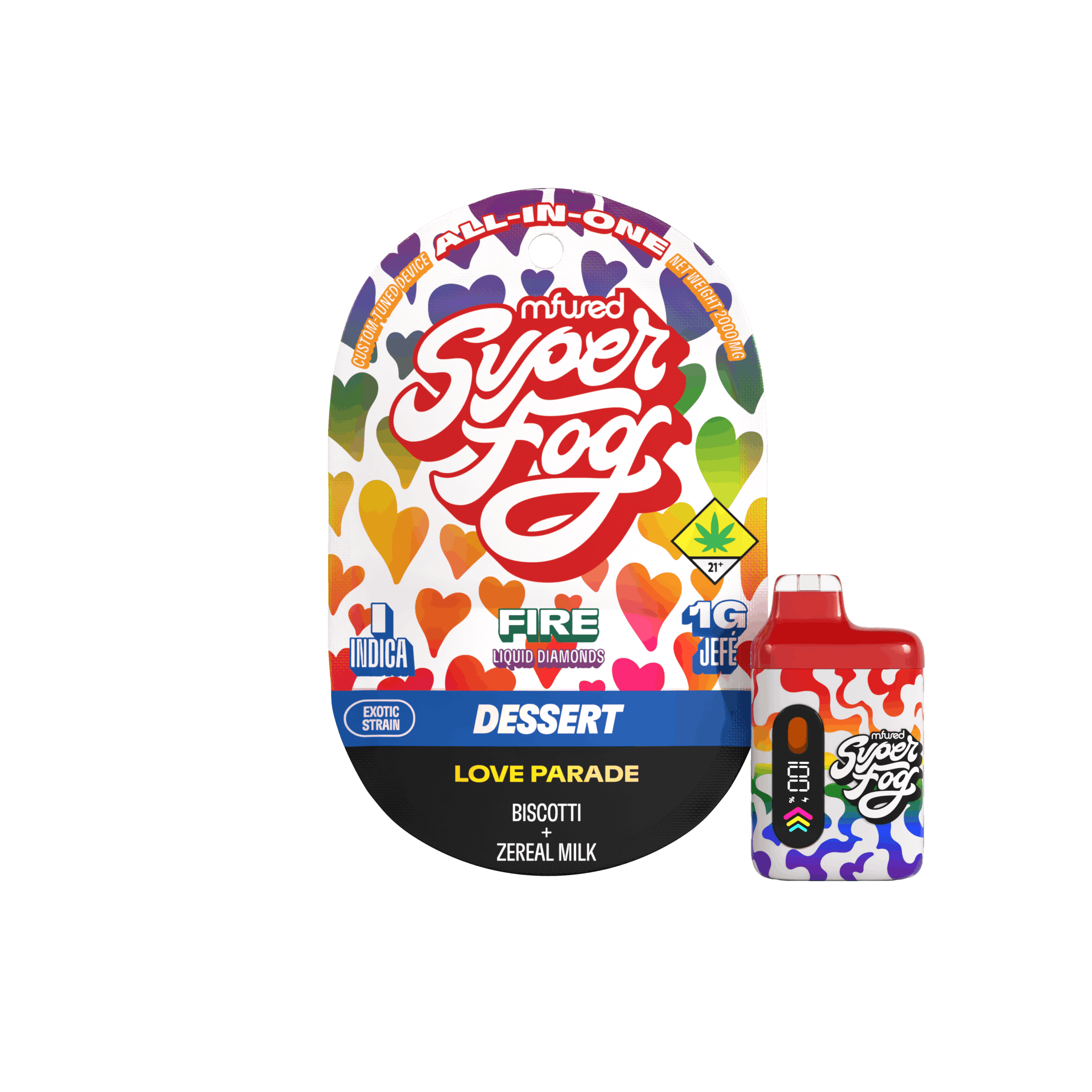 Love Parade (Pride Edition) | FIRE Liquid Diamonds Jefé Disposable | 1g by Super Fog by MFused