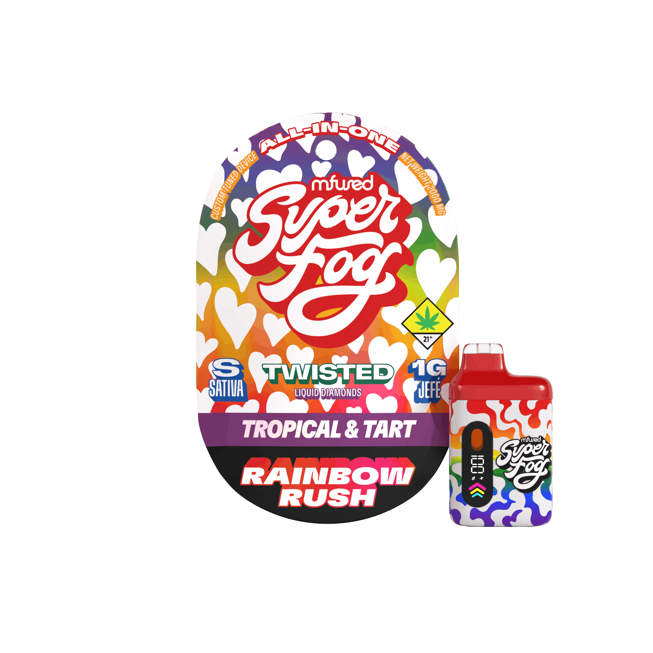 Rainbow Rush (Pride Edition) | TWISTED Liquid Diamonds Jefé Disposable | 1g by Super Fog by MFused