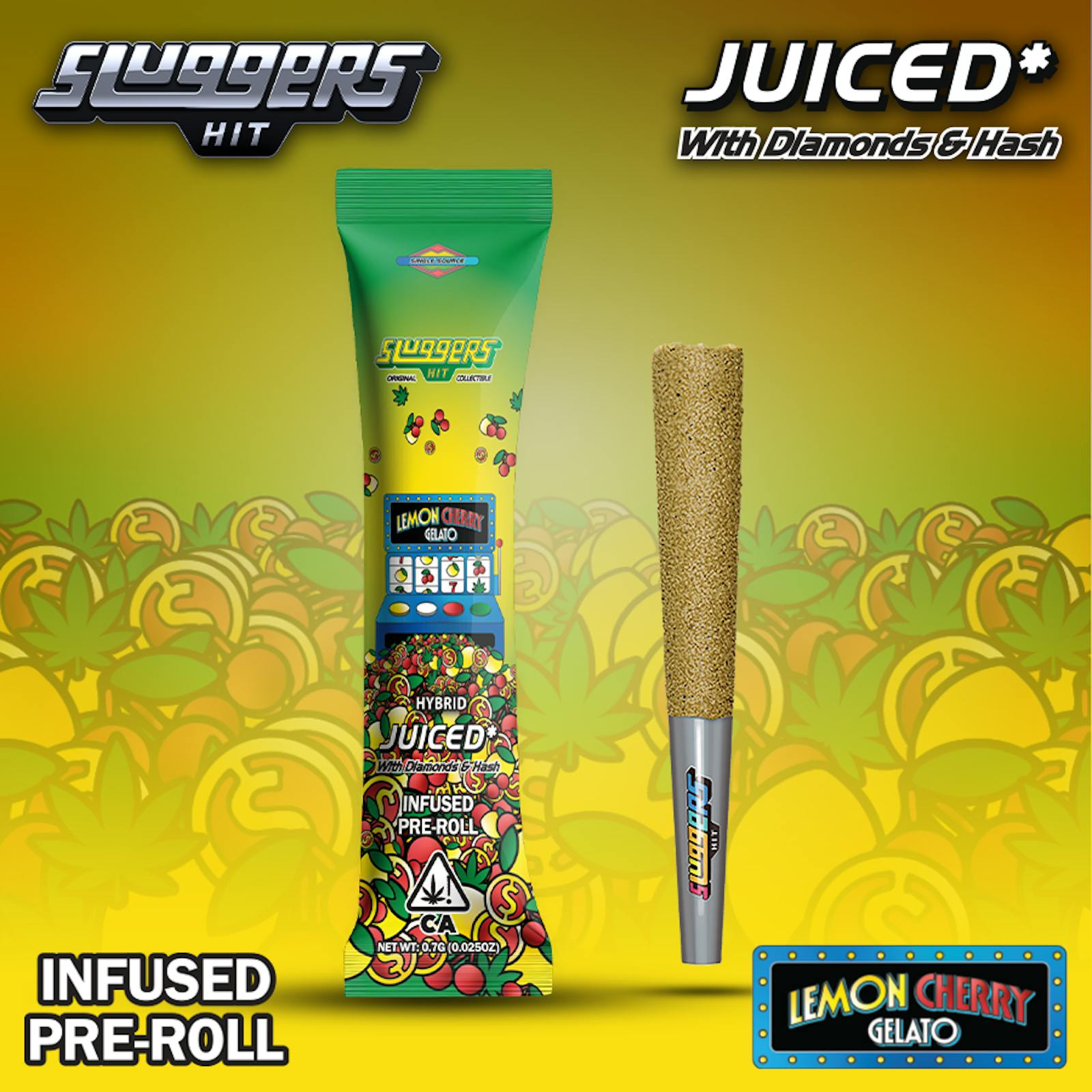 Sluggers - Infused Preroll - 0.7g 1pk - Lemon Cherry Gelato