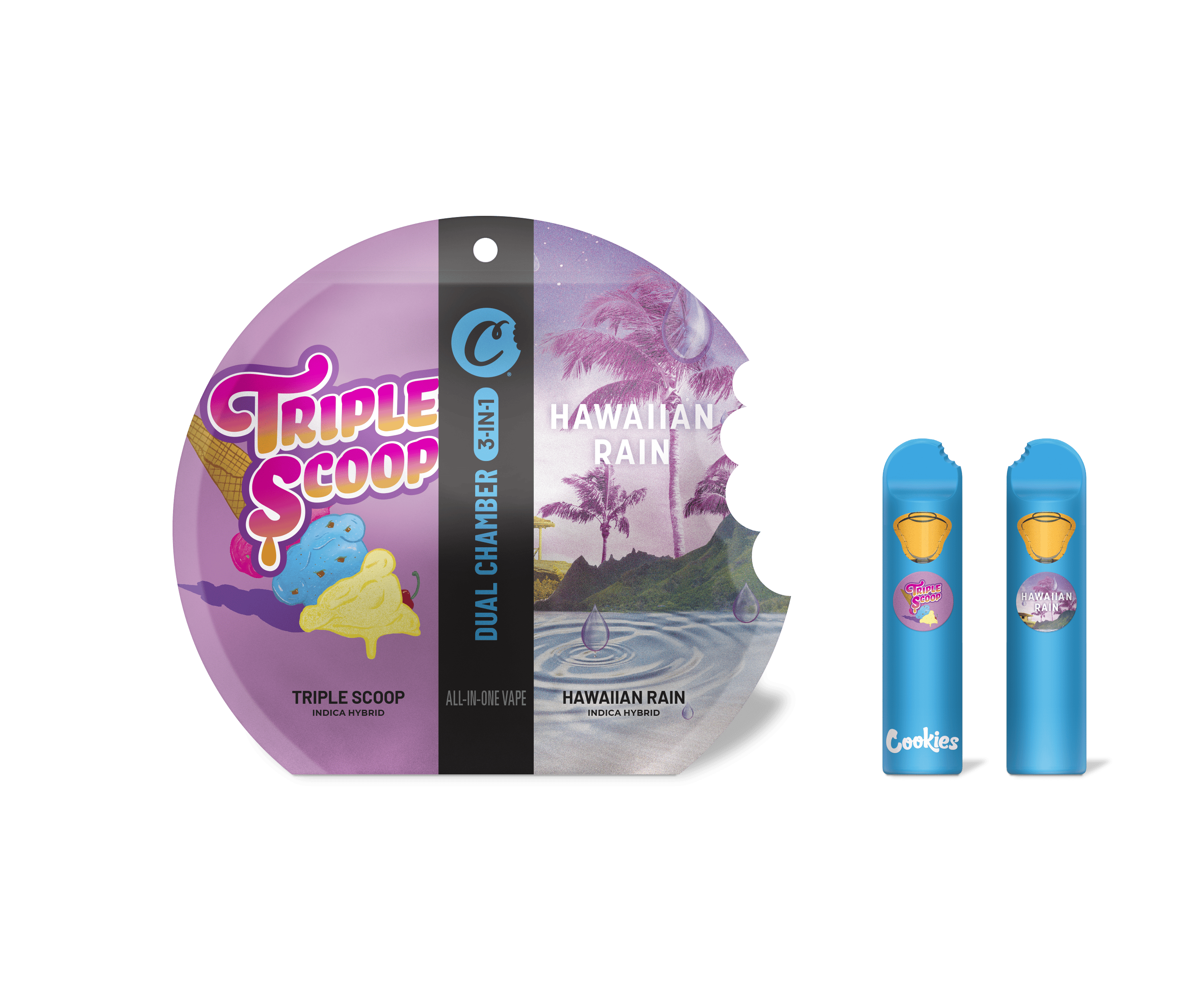 Cookies - 1G 3in1 AIO Dual Chamber - Triple Scoop x Hawaiian Rain - Heaven's  Herb