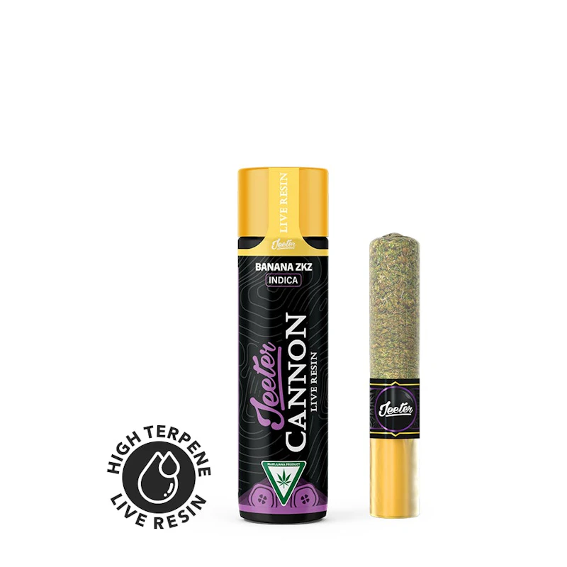 Jeeter Banana ZKZ · Live Resin Cannon · Infused Joint · 1.3g, Infused Pre-Rolls