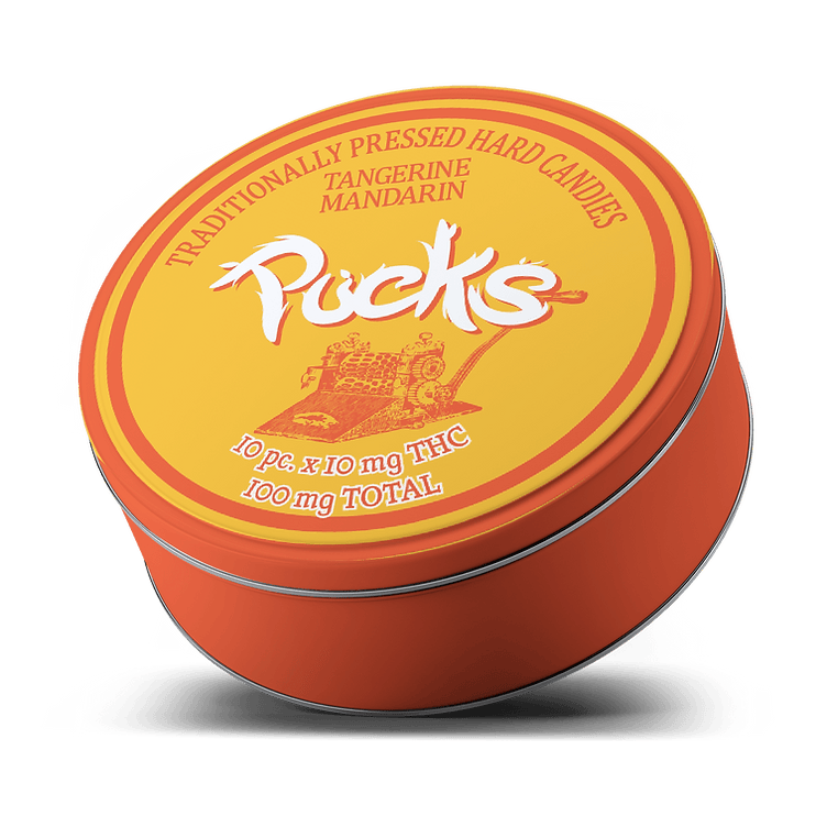 Pucks - Tangerine Mandarin Hard Candies 100mg 10pk