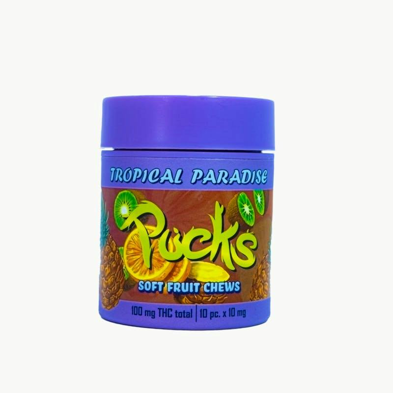 Pucks - Tropical Paradise Fruit Chews 100mg 10pk