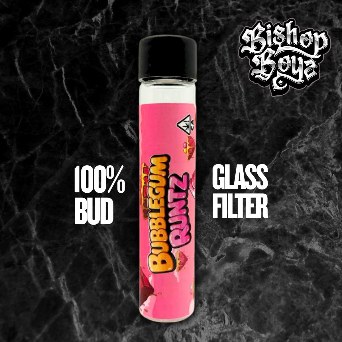 Bishop Boyz 2g All Bud Preroll w/ Glass Tip Bubblegum Runtz