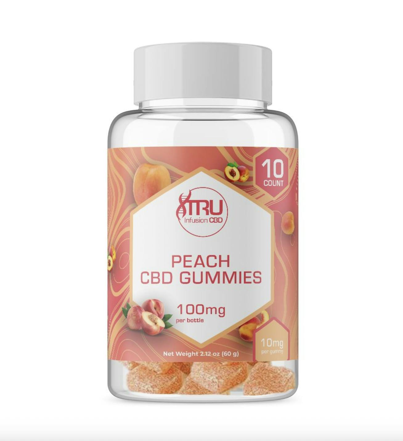 TRU Infusion | CBD Peach | Gummies | 100MG at Clifton Bakery