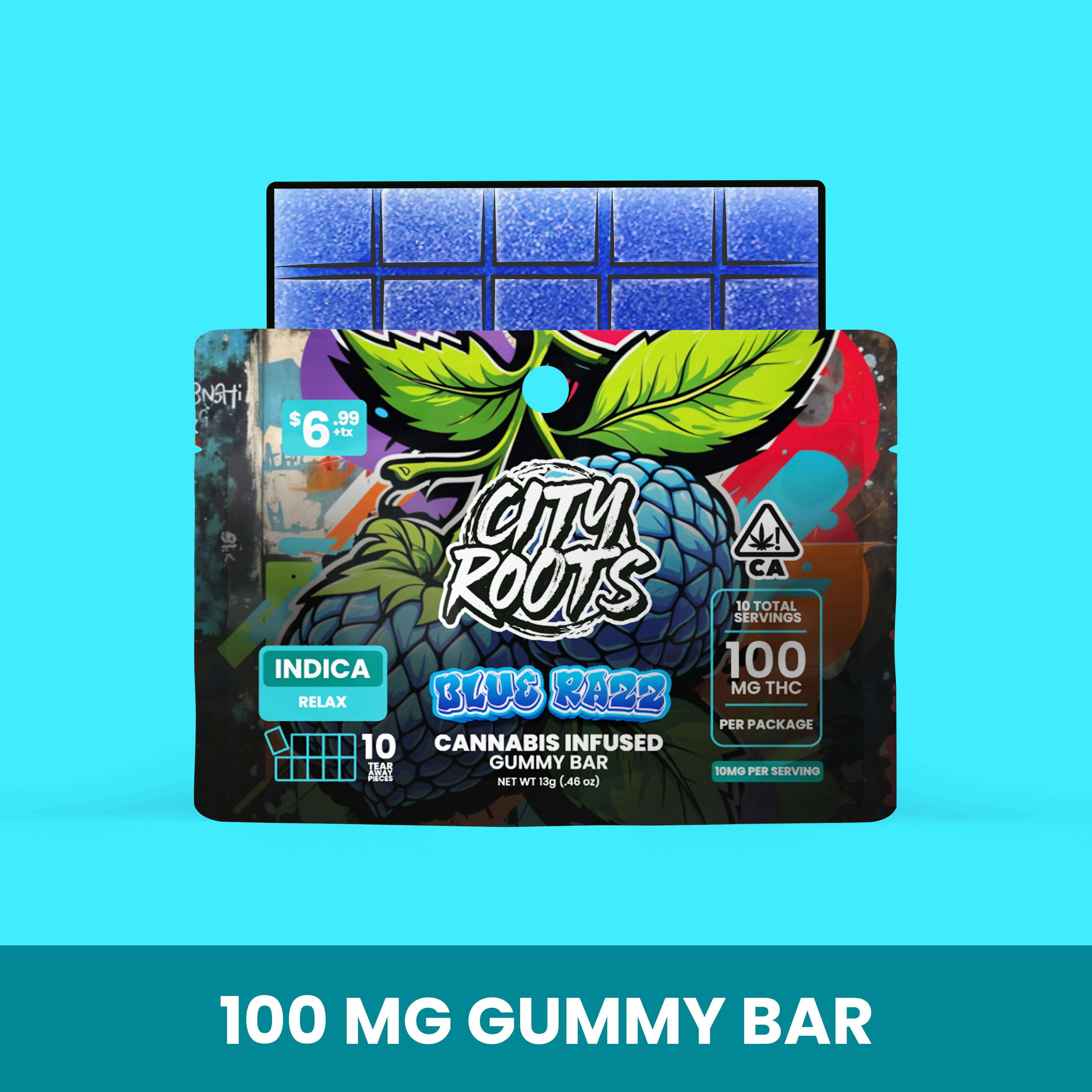 Blue Razz (Indica) Edible 100mg - Single Piece - City Roots
