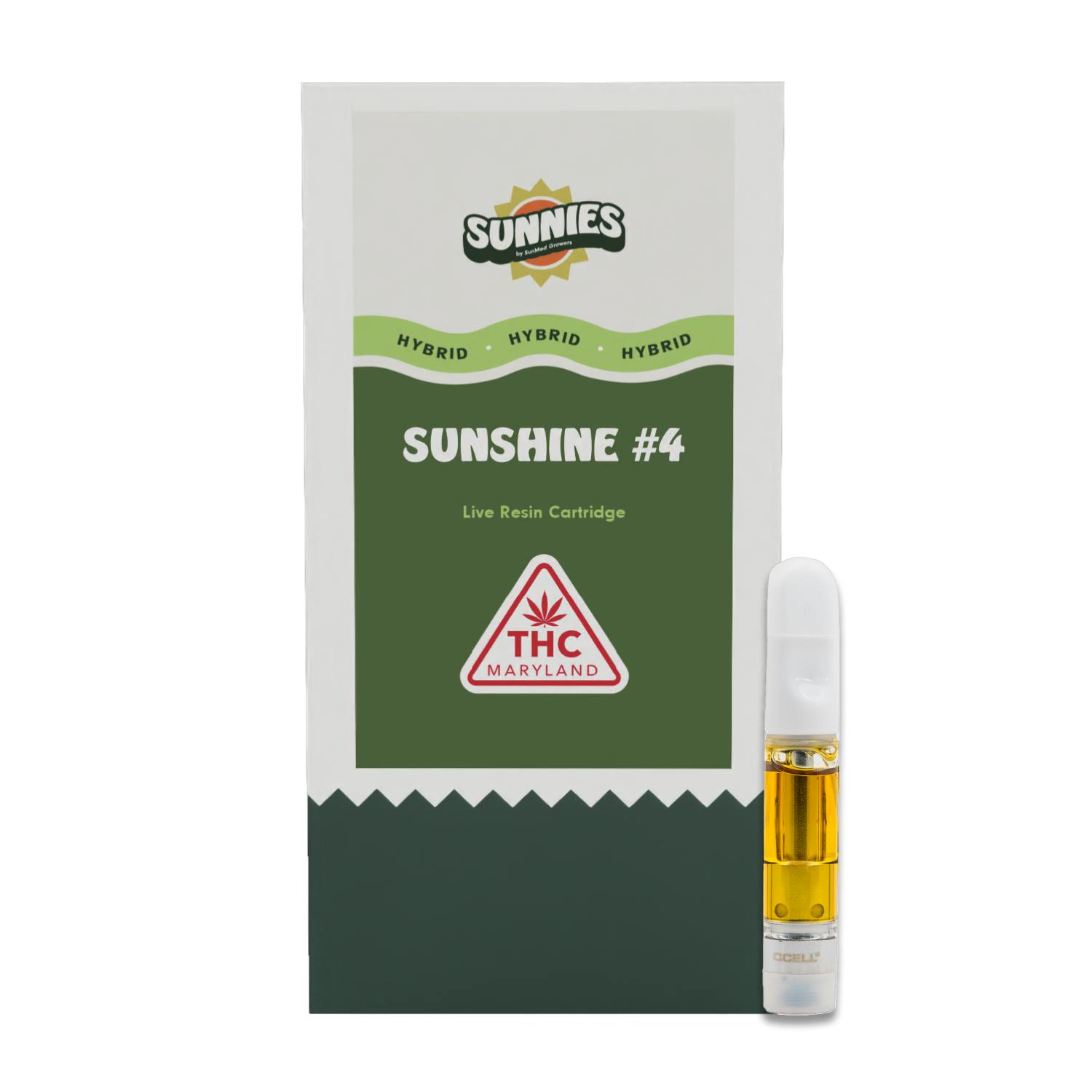 Sunshine #4 Live Resin Cartridge 0.5g by SunMed Growers