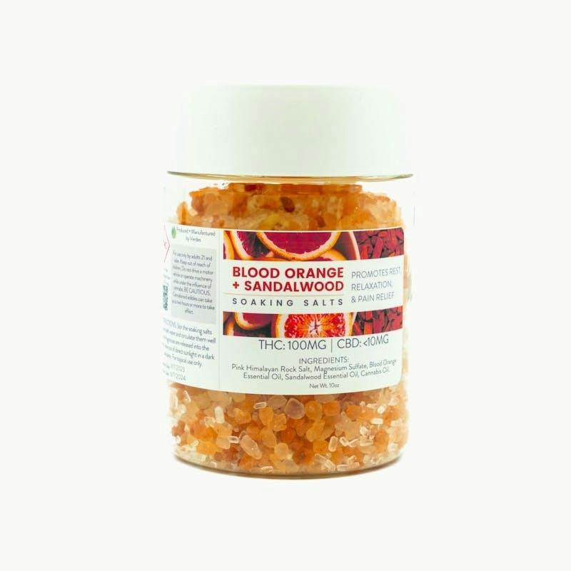 Verdes | 100mg Soaking Salts | Blood Orange Sandalwood by Verdes