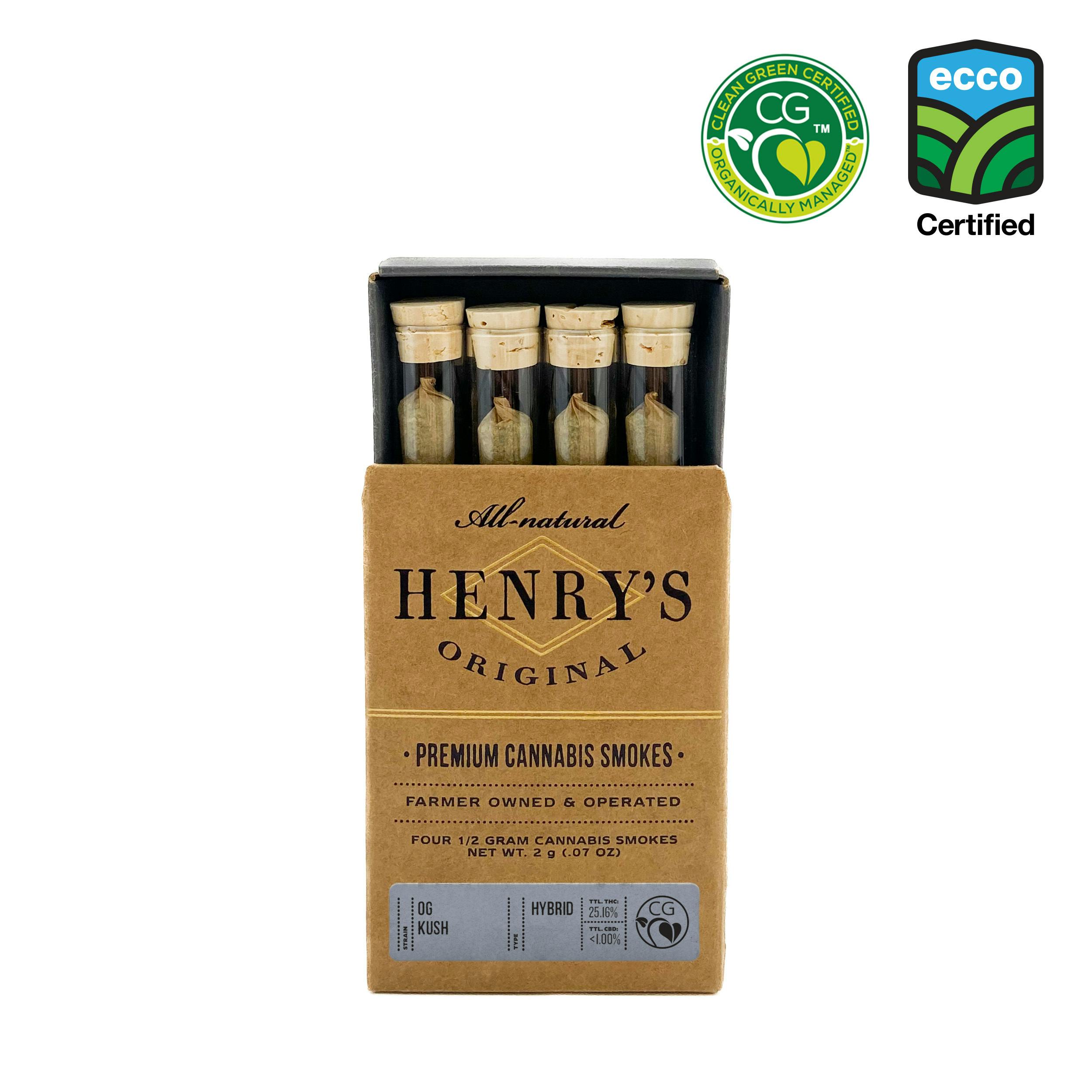 Henry's Original | OG Kush | Joints | 0.5g each | 4pk