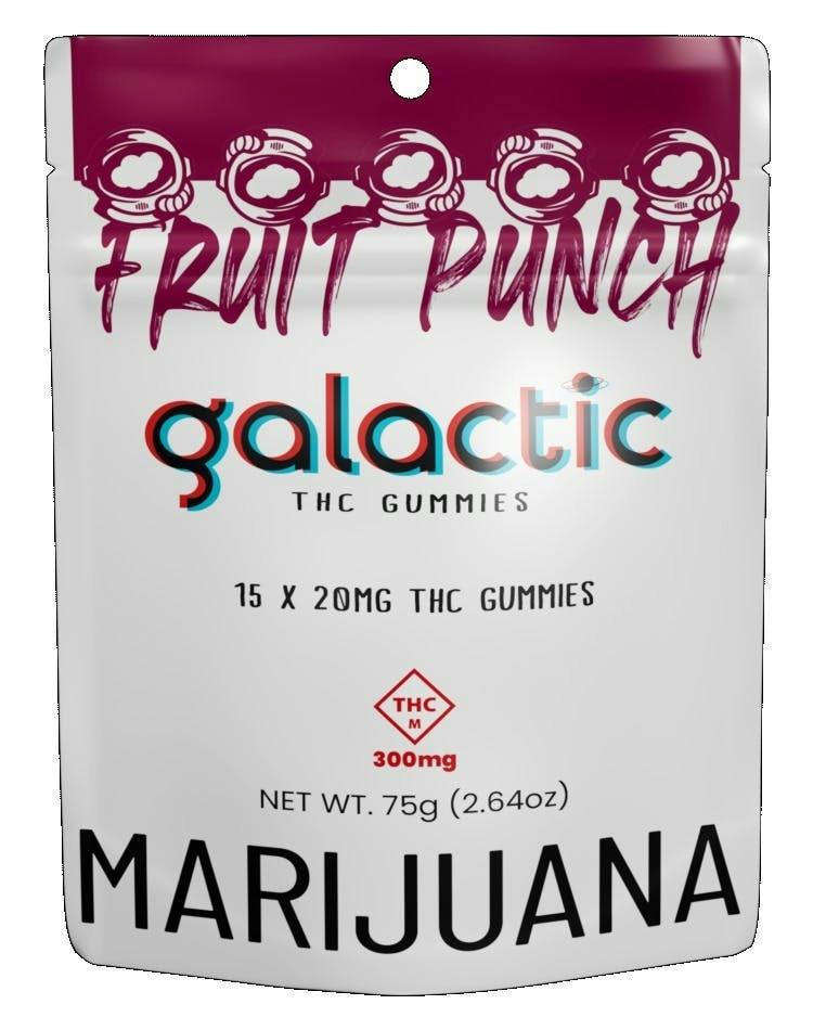 Fruit Punch THC Gummies 15pk (300mg) by Galactic Cannabis
