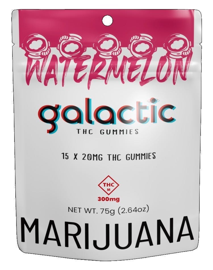 Watermelon THC Gummies 15pk (300mg) by Galactic Cannabis