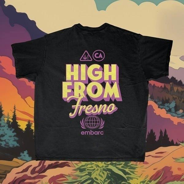 EMBARC - HIGH FROM FRESNO PREMIUM T-SHIRT SHORT SLEEVE VINTAGE BLACK [2XL]