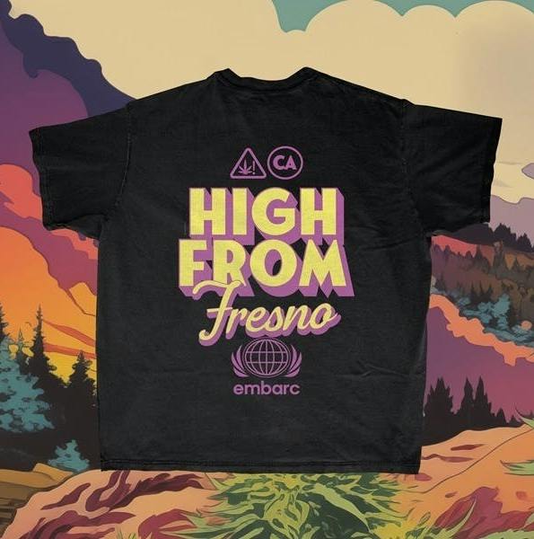 EMBARC - HIGH FROM FRESNO PREMIUM T-SHIRT SHORT SLEEVE VINTAGE BLACK [L]