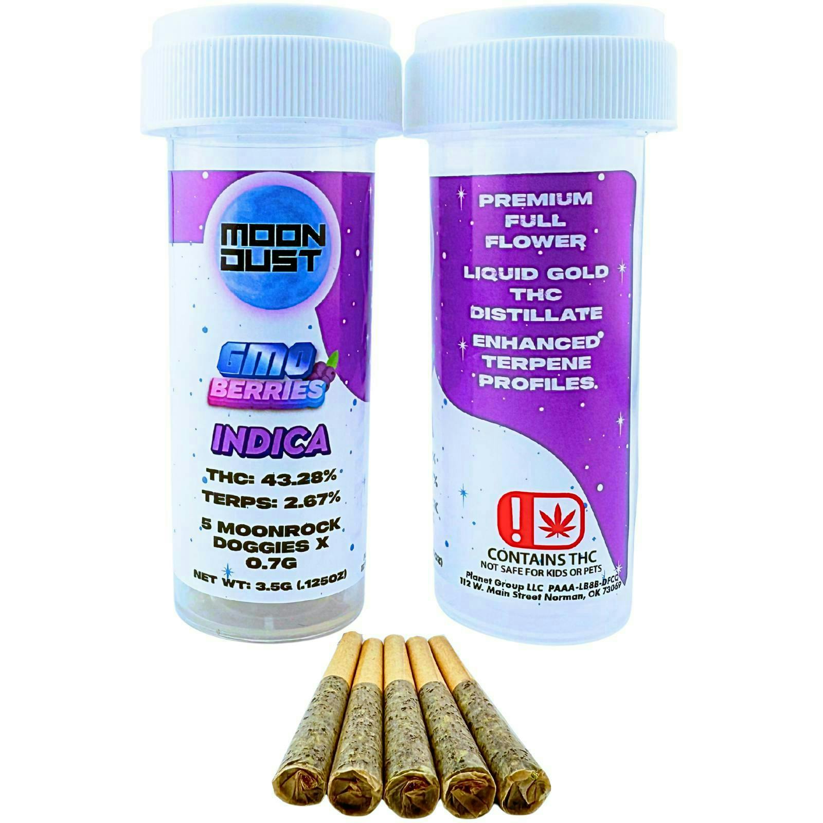 Moon Rock | GMO Berries | Infused Joint | 0.7g each | 5pk