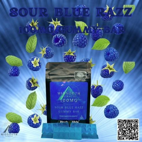 Gummy Bar | Sour Blue Razz Gummies | 100mg