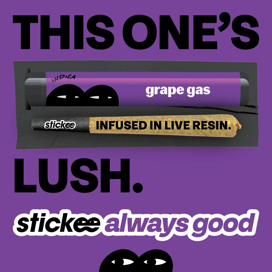 STICKEE | Grape Gas | 1.2g | Live Resin Infused Pre-Roll