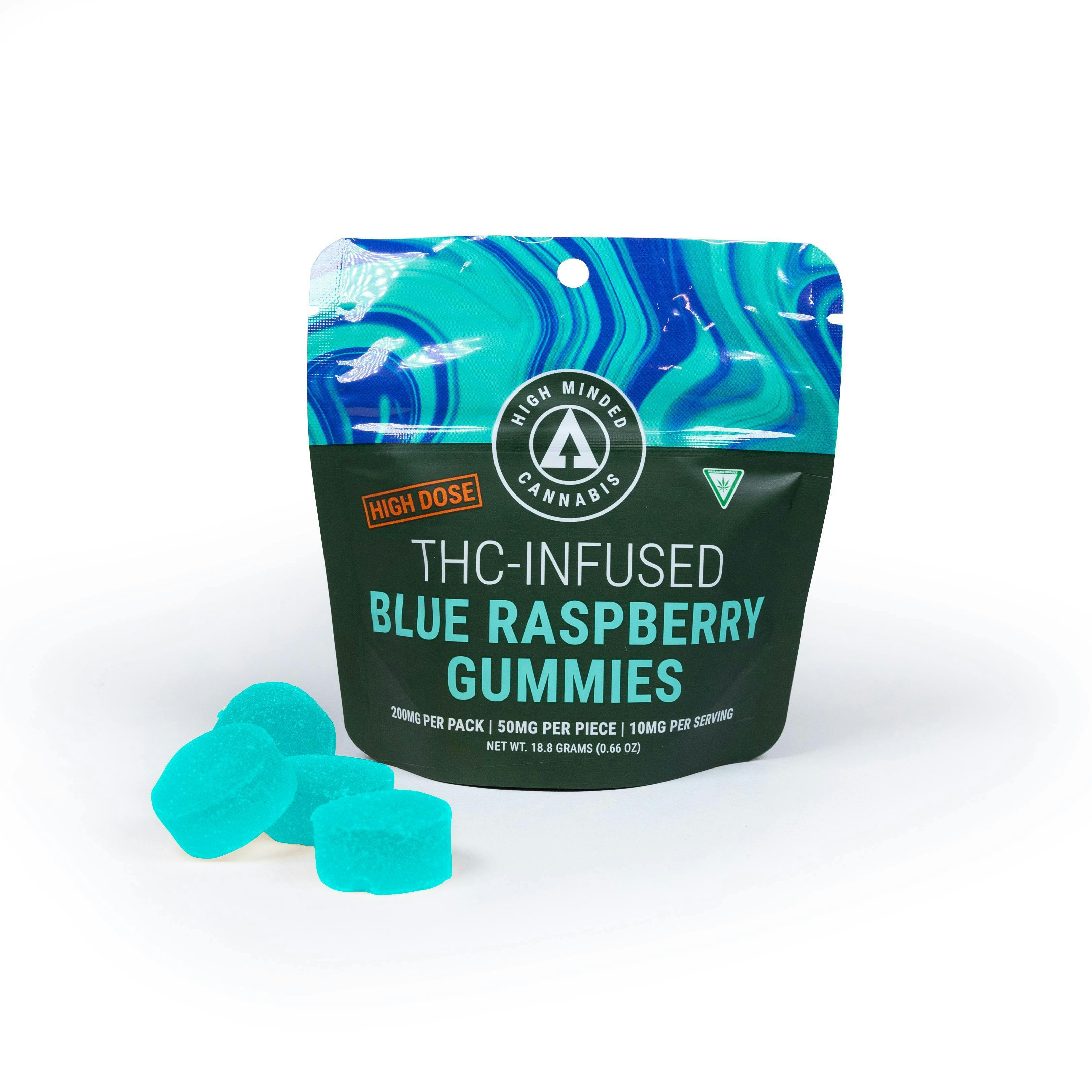 Blue Raspberry Gummies - High Dose 4 x 50mg