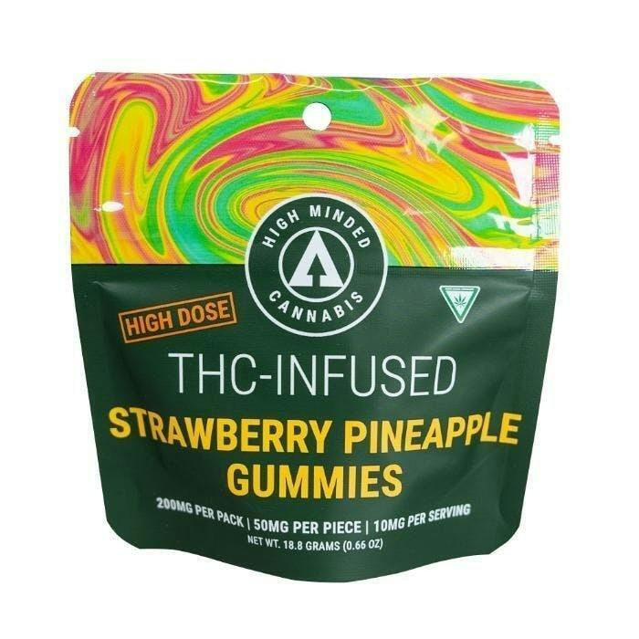 Strawberry Pineapple Gummies - High Dose 4 x 50mg by High Minded