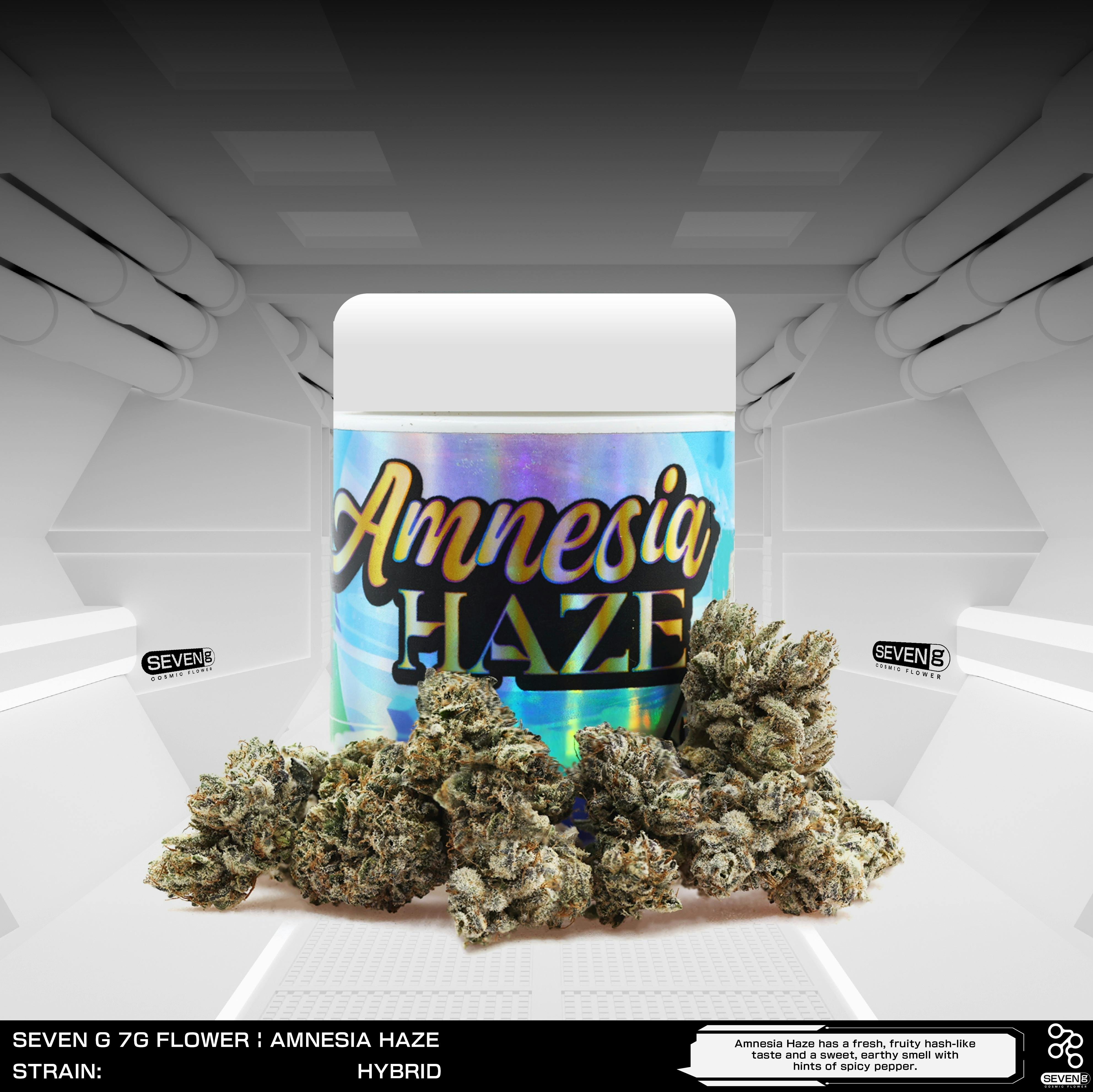 Amnesia Haze S. Hybrid 7 gram jar by Seven G