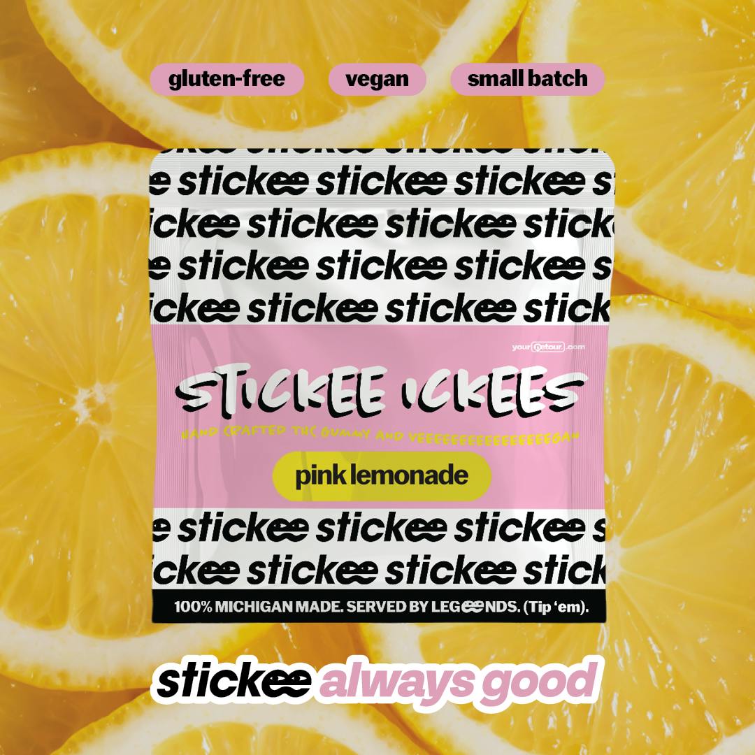 STICKEE ICKEES | Pink Lemonade Gummies | 200mg | 5ct | 40MG/ea