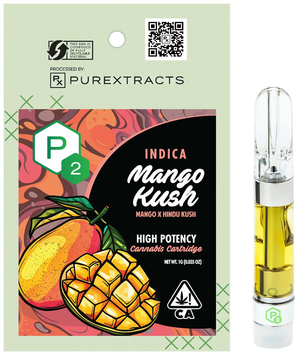 Mango Kush (Indica) - P2 High Potency Cartridge - 1g