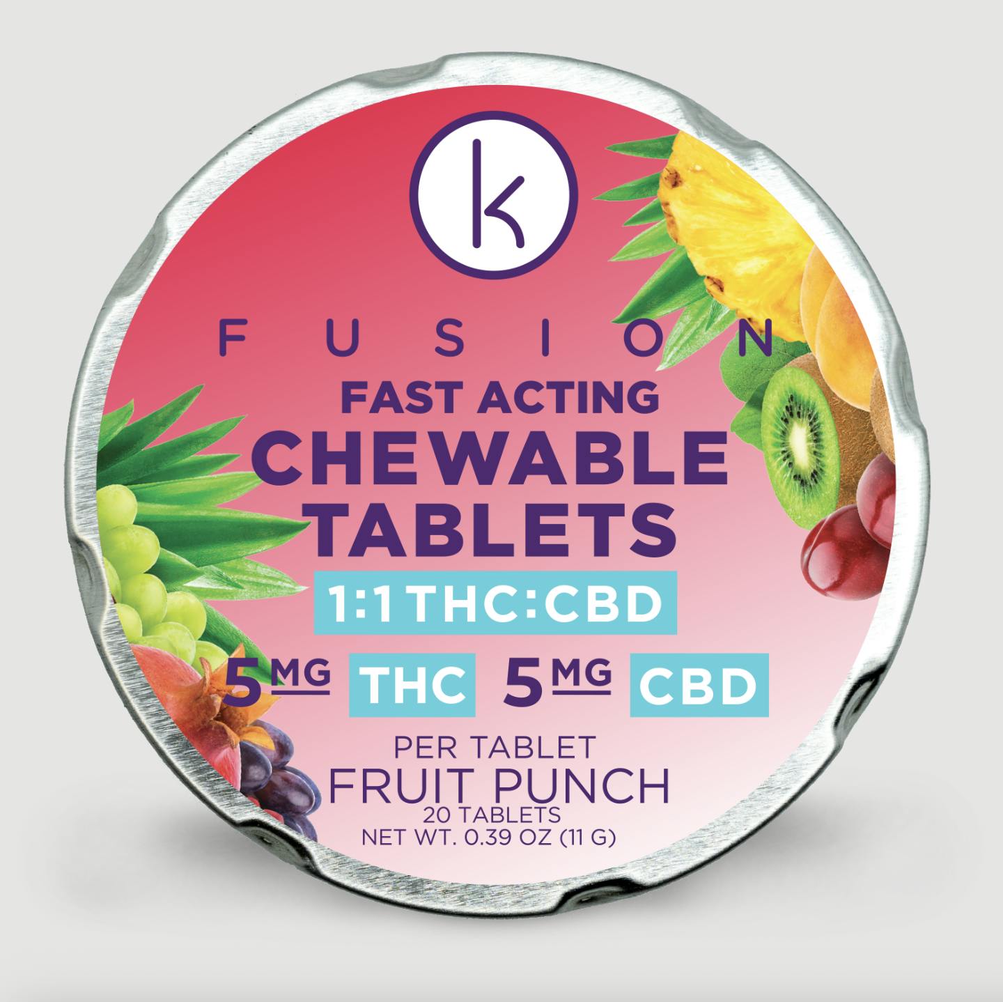 Kalm Fusion | Fruit Punch | Chewable Tablets | 20pk
