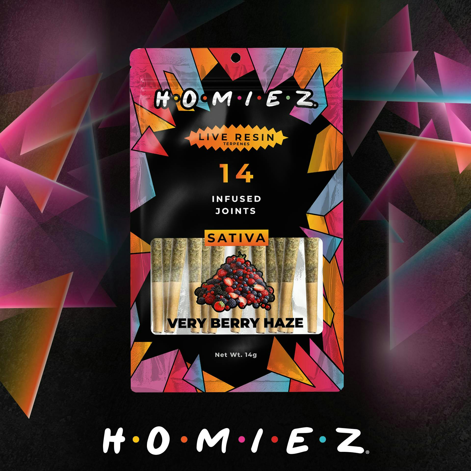 HOMIEZ | 14 Pack Infused Pre-Rolls | Very Berry Haze