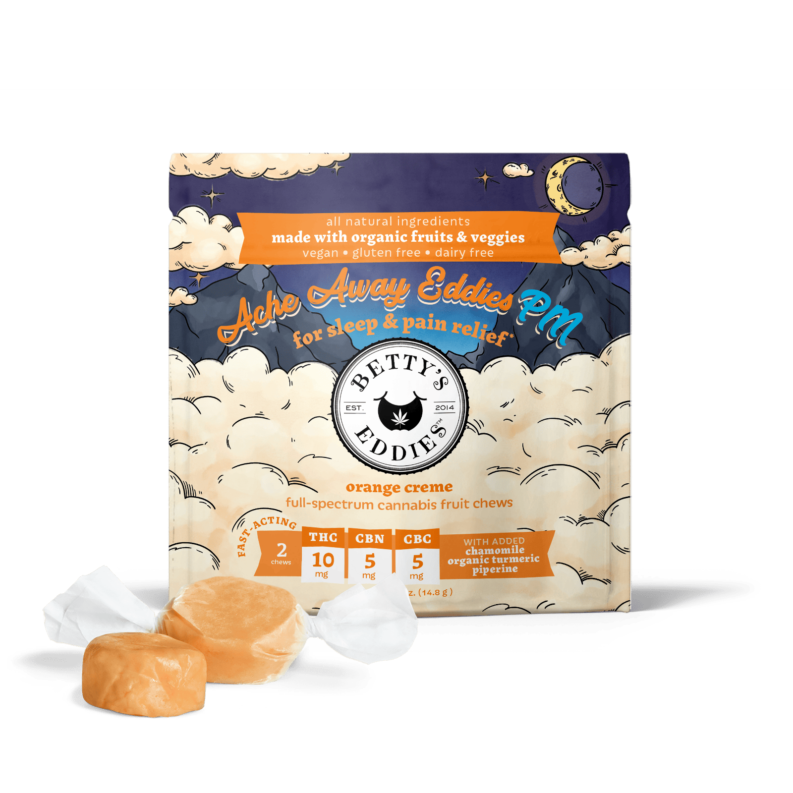 Ache Away Eddies PM • Orange Creme for Sleep & Pain Relief [2pk] - DE