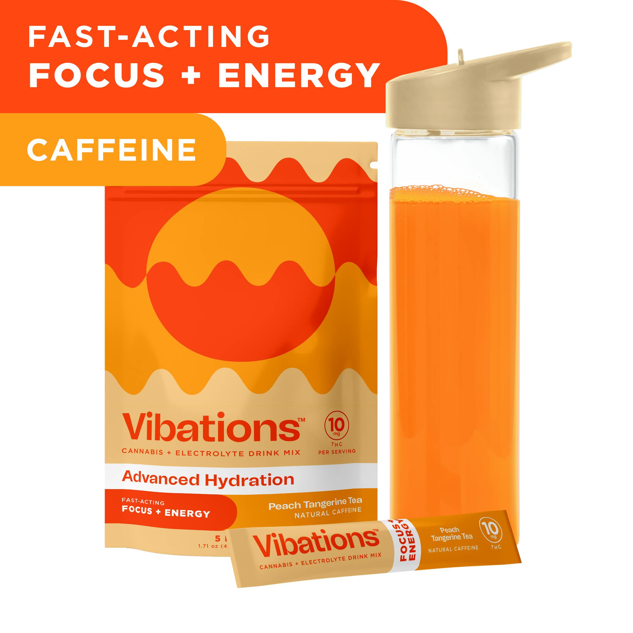 Vibations | Advanced Hydration | Focus + Energy - Peach Tangerine Tea