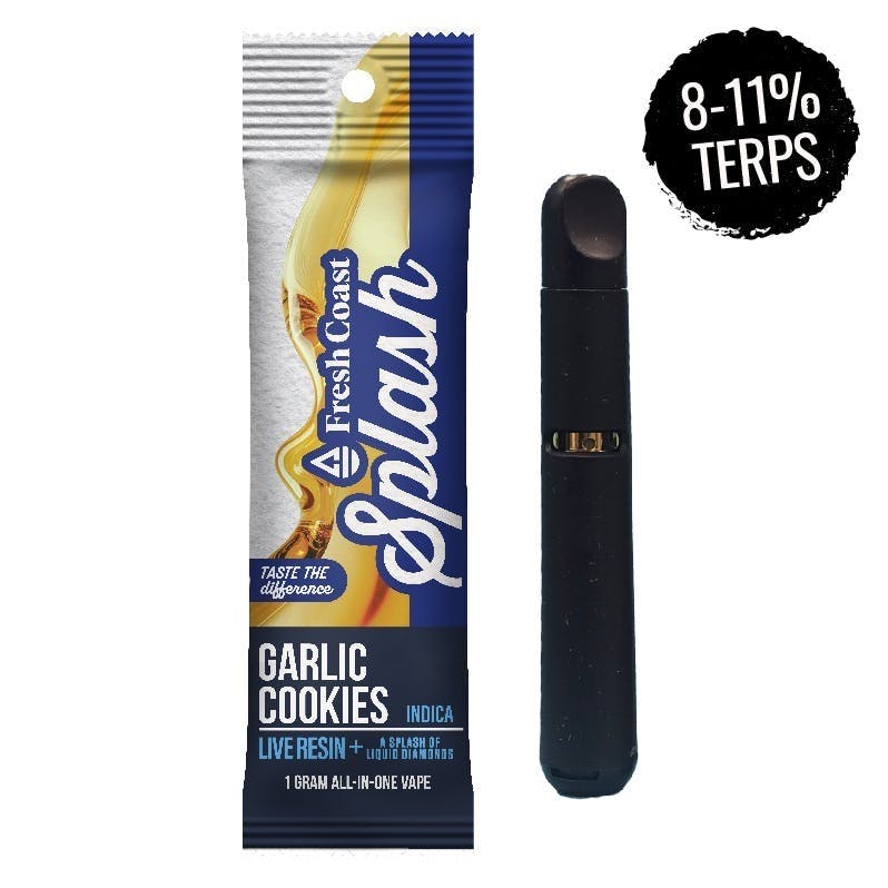 Fresh Coast | Garlic Cookies | Splash Live Resin 1G Disposable | Indica by Fresh Coast