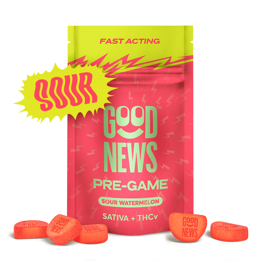 Pre-Game | Sour Watermelon 2:1 THC:THCV Gummies | 100mg | 10ct | 10mg/ea