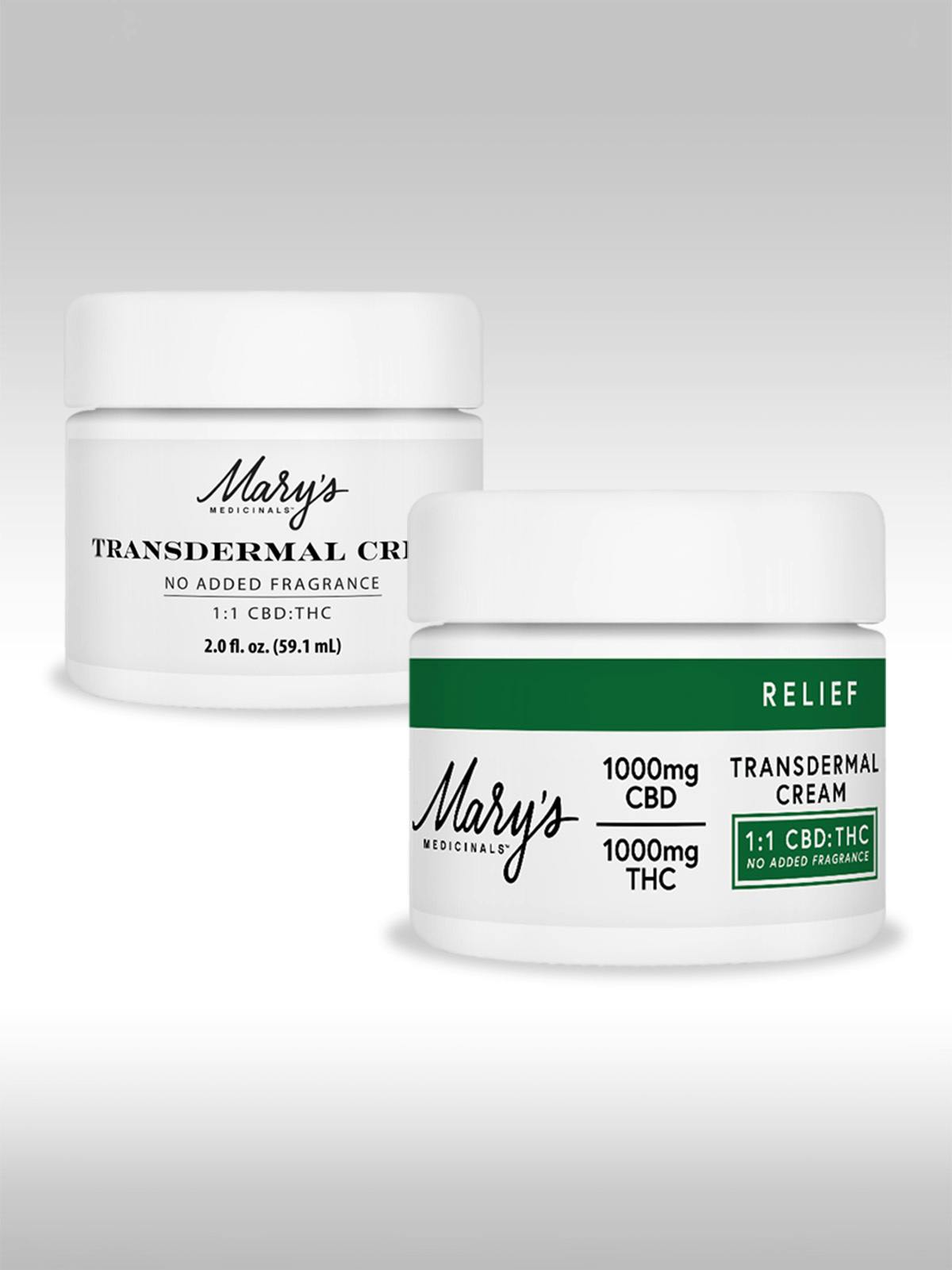 Mary's Medicinals | 1:1 Relief (No Fragrance ) | Transdermal Cream | 1000mg at Heads Adrian Cannabis Dispensary