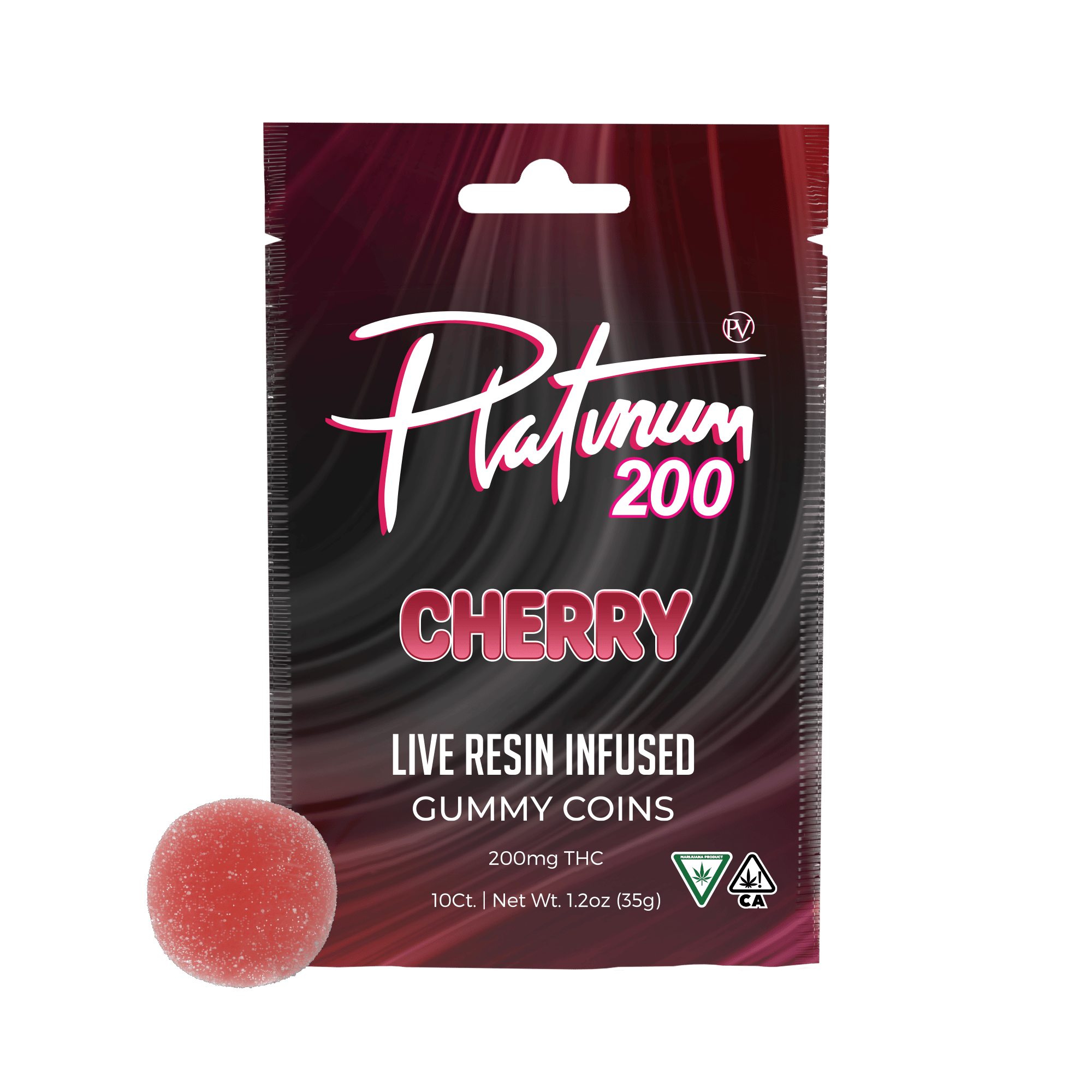 Platinum - Live Resin Gummy Coins Cherry 200mg
